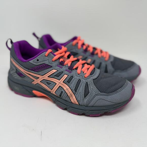 ASICS Gel Venture-7 Run Shoes Womens Sz 6 Gray Orange Lightweight K.8.4 Durable - Picture 9 of 15